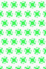 Image showing Vertical holiday pattern from splashes of clover leaves.