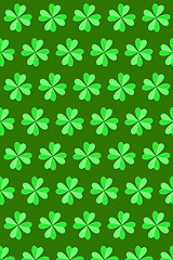 Image showing Green clover\'s leaves pattern handmade from paper.