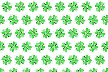 Image showing Handcraft pattern from green petals of natural shamrock.