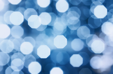 Image showing Abstract Classic Blue Background With Lights Bokeh 