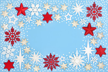 Image showing Christmas Snowflake Background Border