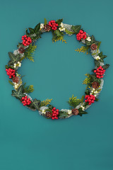 Image showing Natural Winter Christmas and New Year Wreath