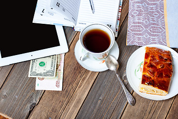 Image showing Businessman breakfast