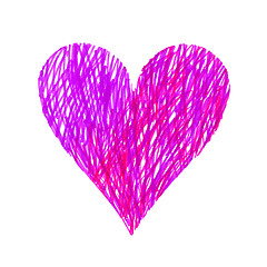 Image showing Abstract bright pink heart on white