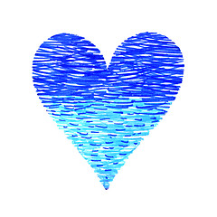 Image showing Abstract bright blue heart on white
