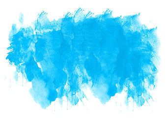 Image showing Bright blue abstract blot texture on white background