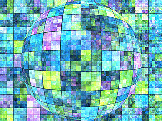 Image showing Bright background with mosaic pattern and 3d effect