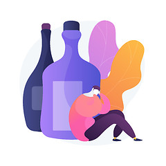 Image showing Alcoholism vector concept metaphor