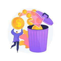 Image showing Money waste vector concept metaphor