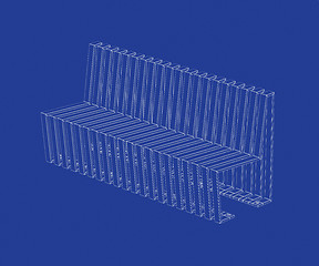 Image showing 3D design of modern bench
