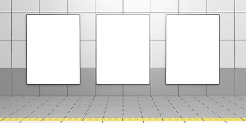 Image showing Blank vertical billboards