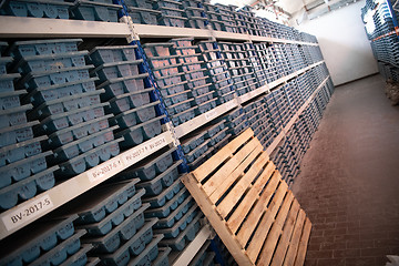 Image showing gold rock core drill samples storage