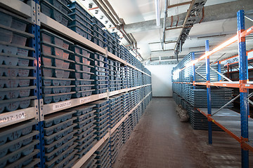 Image showing gold rock core drill samples storage