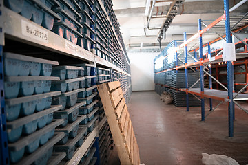 Image showing gold rock core drill samples storage