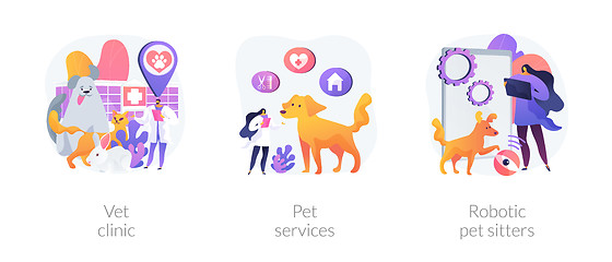 Image showing Pets medical service and entertainment vector concept metaphors