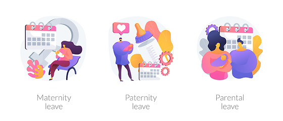 Image showing Pregnancy, childbirth and newborn care vacation time vector concept metaphors