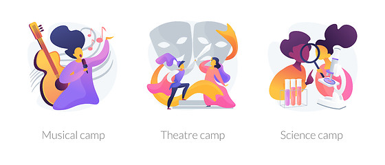 Image showing Kids creative and science camps vector concept metaphors