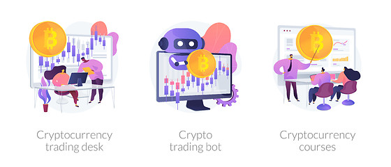 Image showing Cryptocurrency trading vector concept metaphors