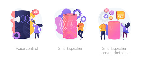 Image showing Smart speaker voice assistant vector concept metaphors