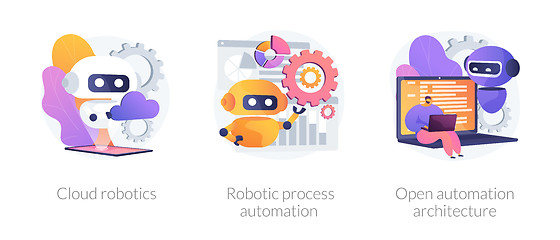 Image showing Robotic programmes development vector concept metaphors