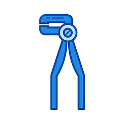 Image showing Dental pliers line icon.