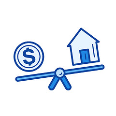 Image showing Real estate loan line icon.