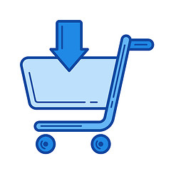 Image showing Add to shopping cart line icon.