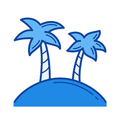 Image showing Tropical island line icon.