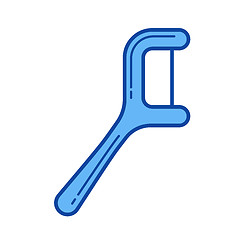 Image showing Floss pick line icon.