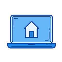 Image showing Buy house online line icon.