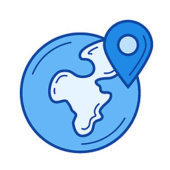 Image showing Geo location line icon.