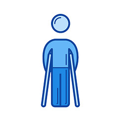 Image showing Walking crutches line icon.