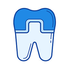 Image showing Filled tooth line icon.