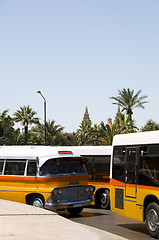 Image showing valletta malta bus terminal with historic buildings
