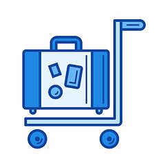 Image showing Luggage trolley line icon.