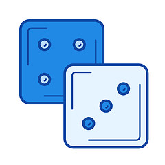 Image showing Dice cubes line icon.