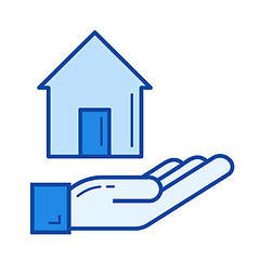 Image showing New house purchase line icon.