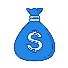 Image showing Money bag line icon.