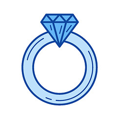 Image showing Jewelry engagement ring line icon.