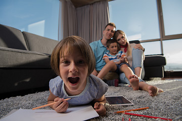 Image showing young couple spending time with kids