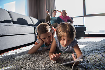 Image showing couple spending time with kids