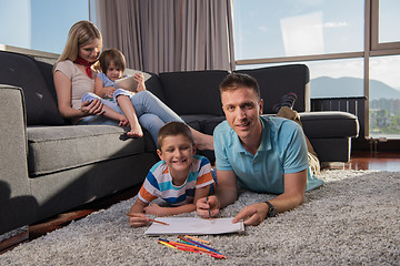 Image showing young couple spending time with kids