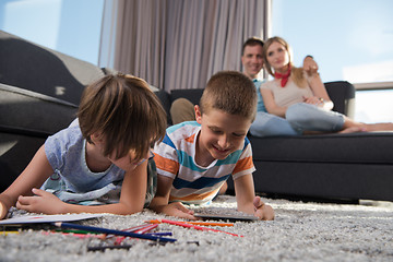 Image showing young couple spending time with kids