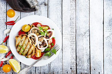 Image showing salad with seafood