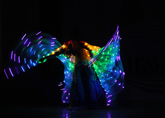 Image showing electric light dance in the dark, option 2