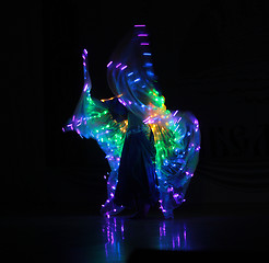 Image showing electric light dance in the dark