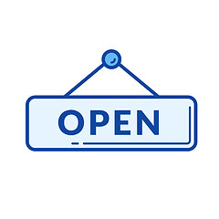 Image showing Open door sign line icon.