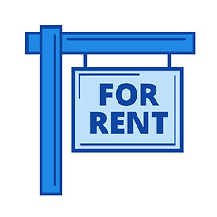 Image showing For rent sign line icon.