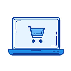 Image showing Online shopping line icon.