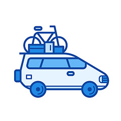 Image showing Car trip line icon.